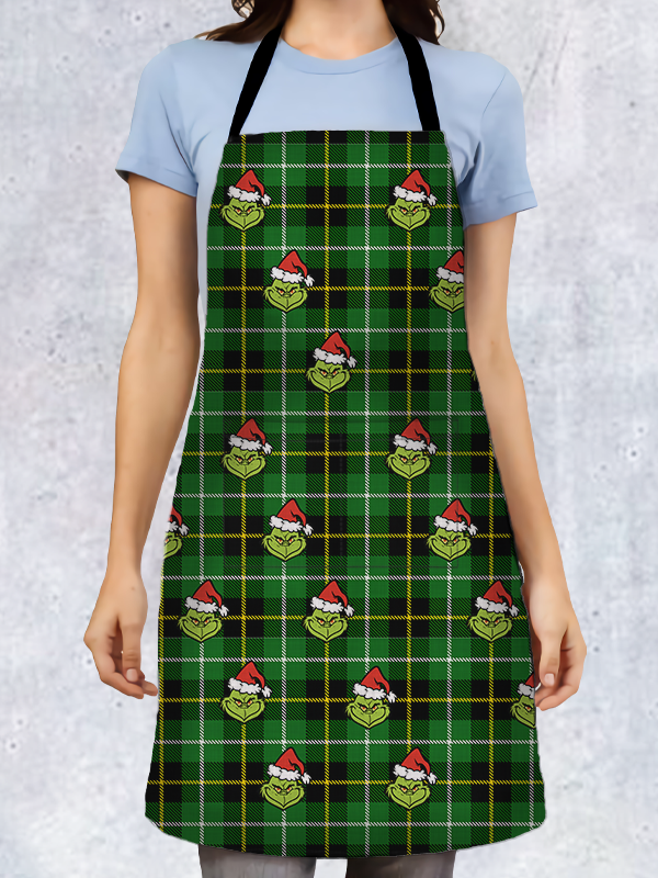 Grinch Plaid Apron