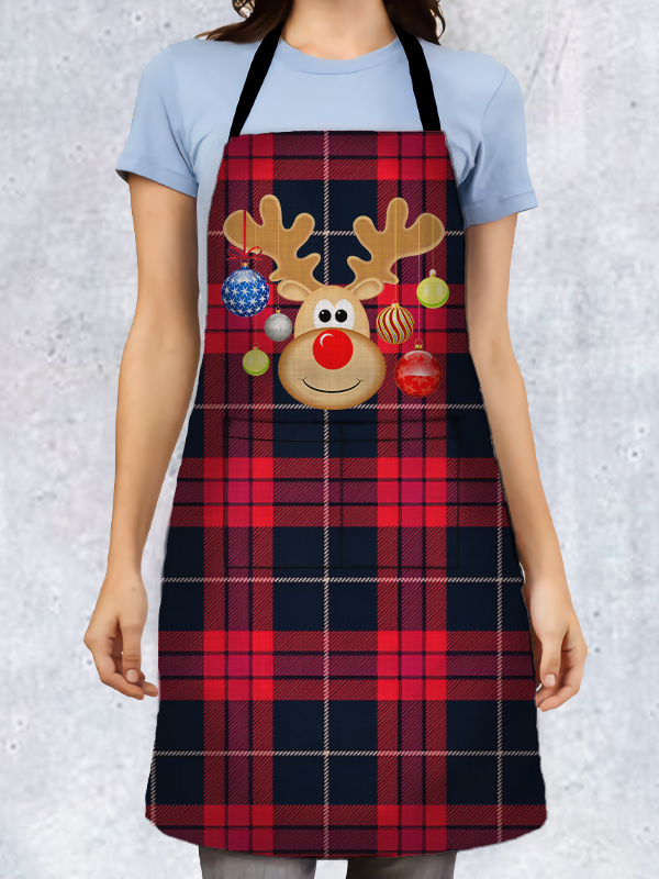 Moose Plaid Apron