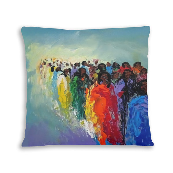 African artwork pillow - River