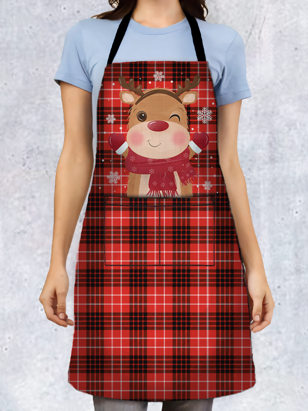 Moose Plaid Apron