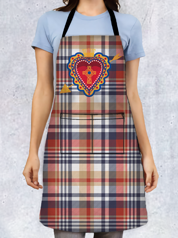 Heart Plaid Apron