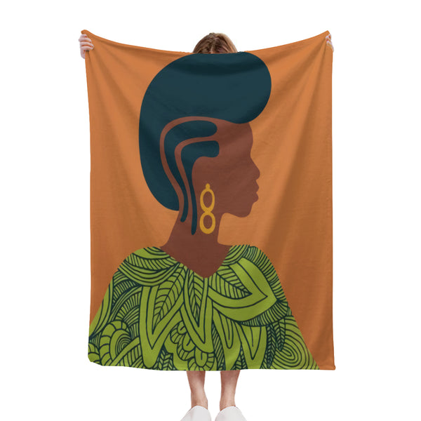 African artwork Sherpa blanket - Women