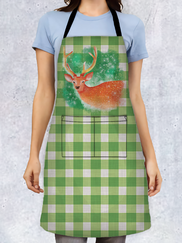 Moose Plaid Apron