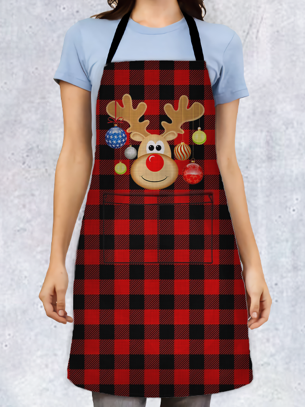 Moose Plaid Apron