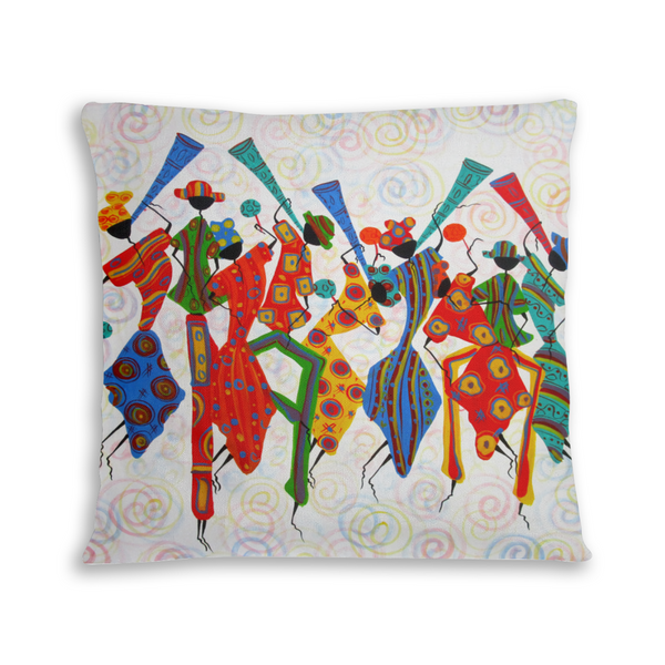 African artwork pillow - Happiness