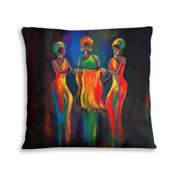 African artwork pillow - Colorful