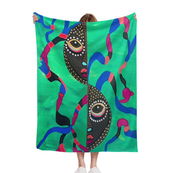 African artwork blanket - E