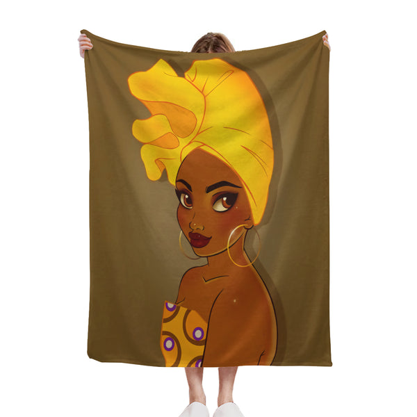 African artwork Sherpa blanket - Girl 9