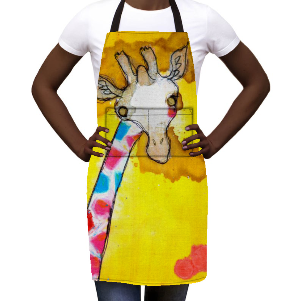 African Art Giraffe Apron