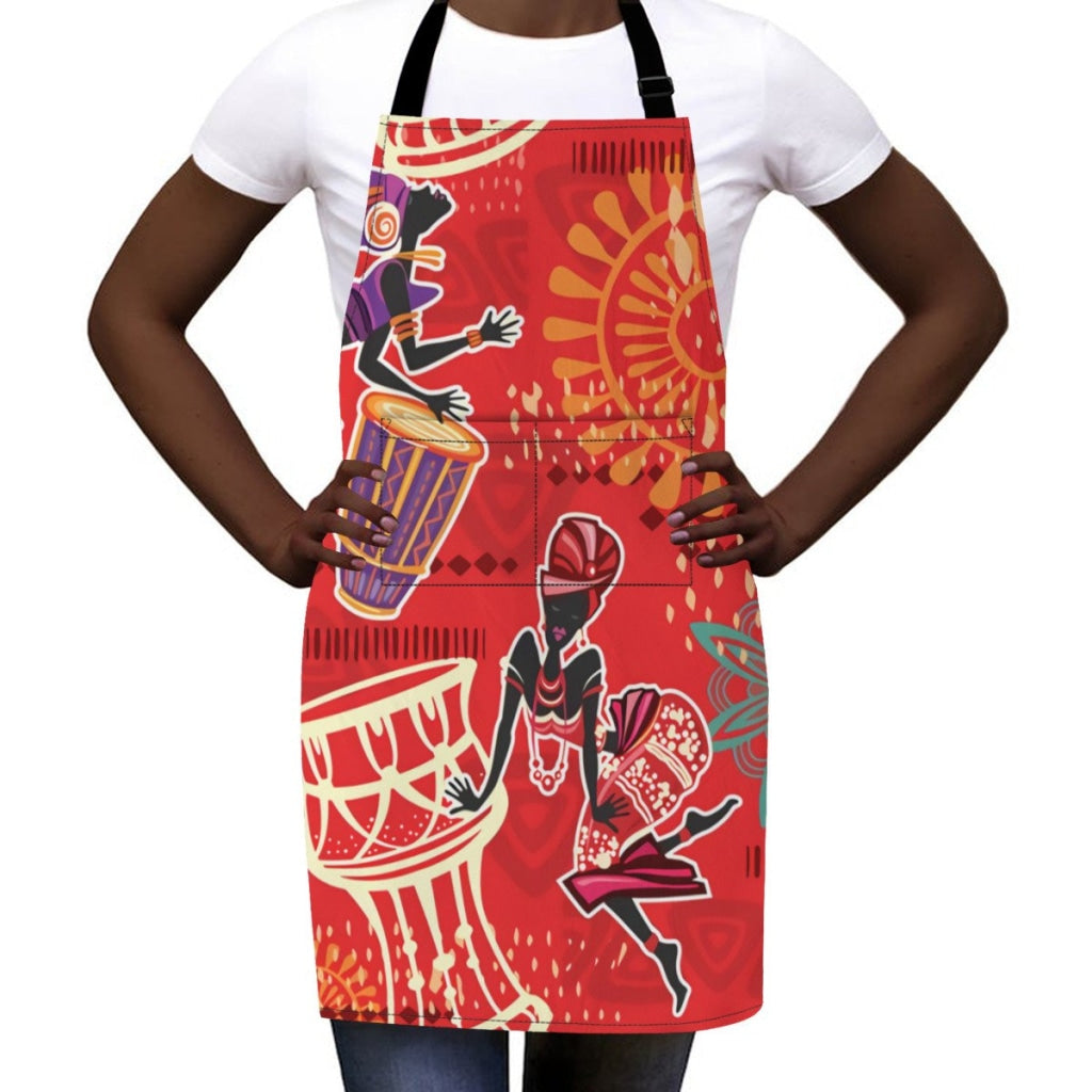 African Artwork Apron - Djembe Girls