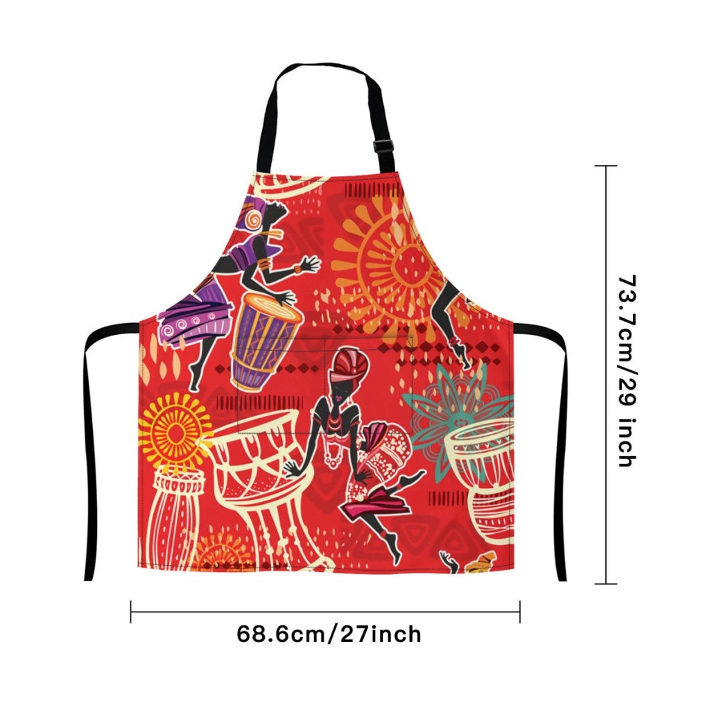 African Artwork Apron - Djembe Girls