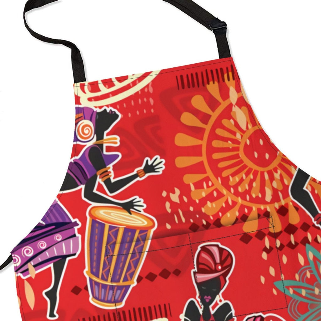 African Artwork Apron - Djembe Girls