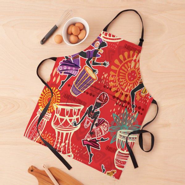 African Artwork Apron - Djembe Girls