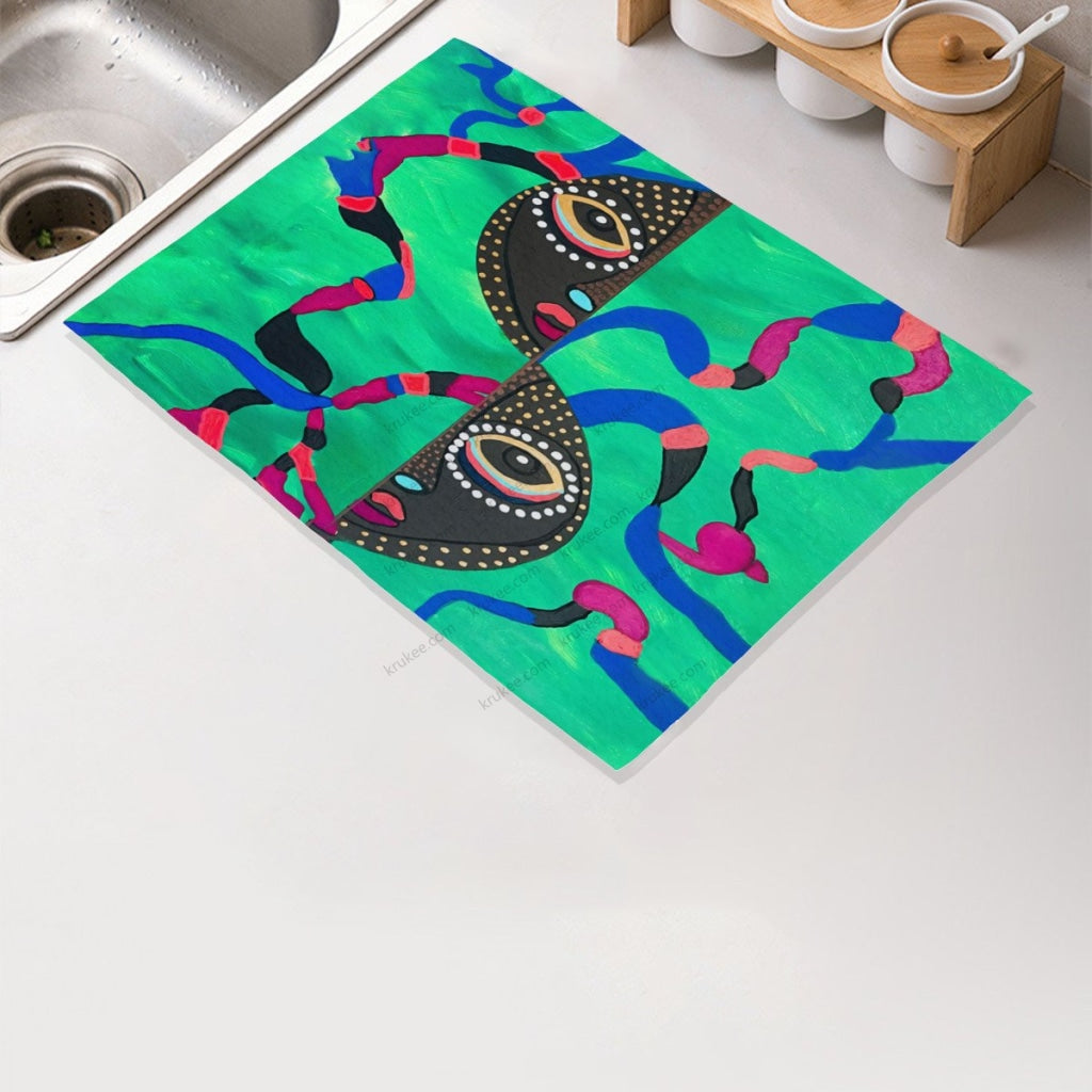 African Artwork Apron - E Microfiber Drying Mat
