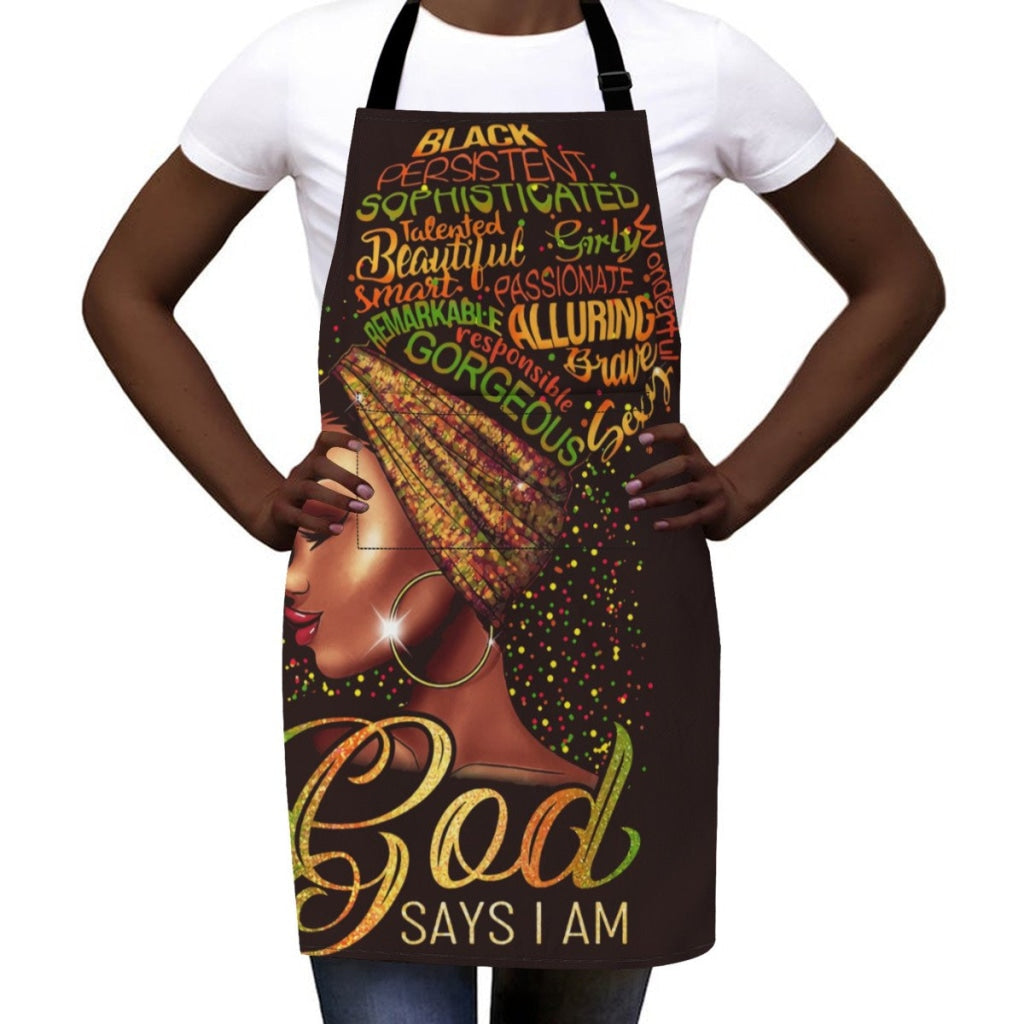 African Artwork Apron - God Say Im