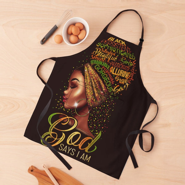 African Artwork Apron - God Say Im