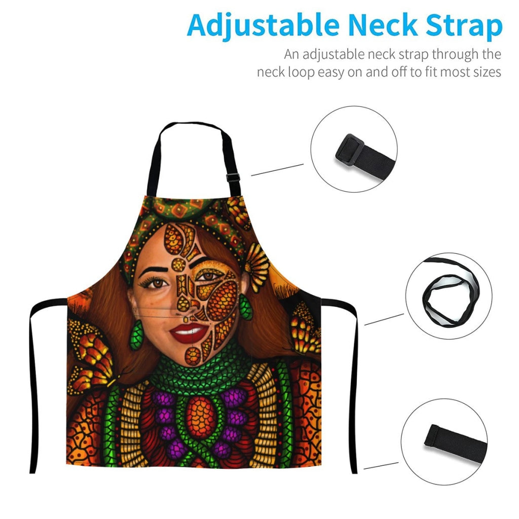 African Artwork Apron - Gril Black Pearl 6