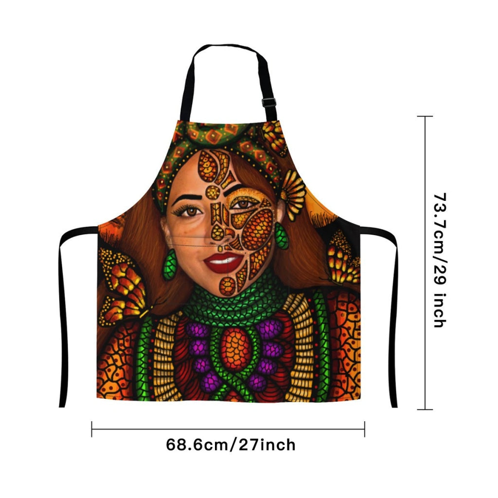 African Artwork Apron - Gril Black Pearl 6