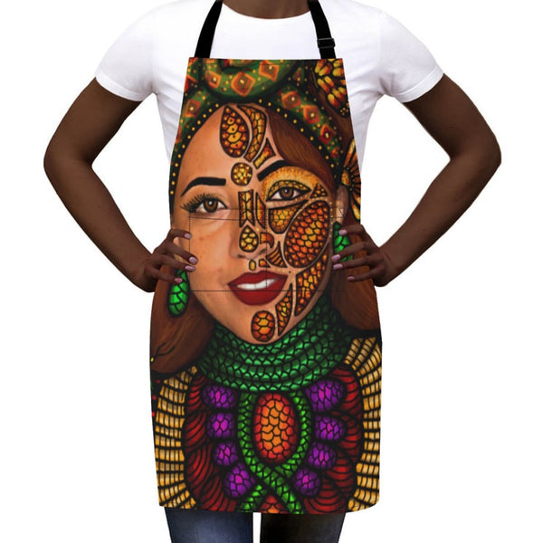 African Artwork Apron - Gril Black Pearl 6