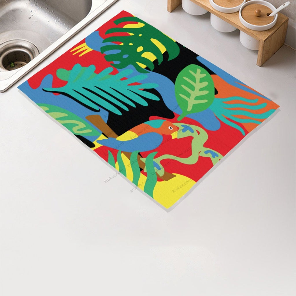 African Artwork Apron - Morning Microfiber Drying Mat