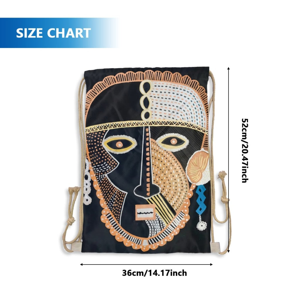 African Artwork Apron - Culture 11 Drawstring Pocket