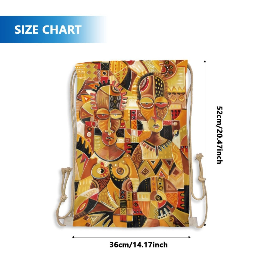 African Artwork Apron - Culture 12 Drawstring Pocket