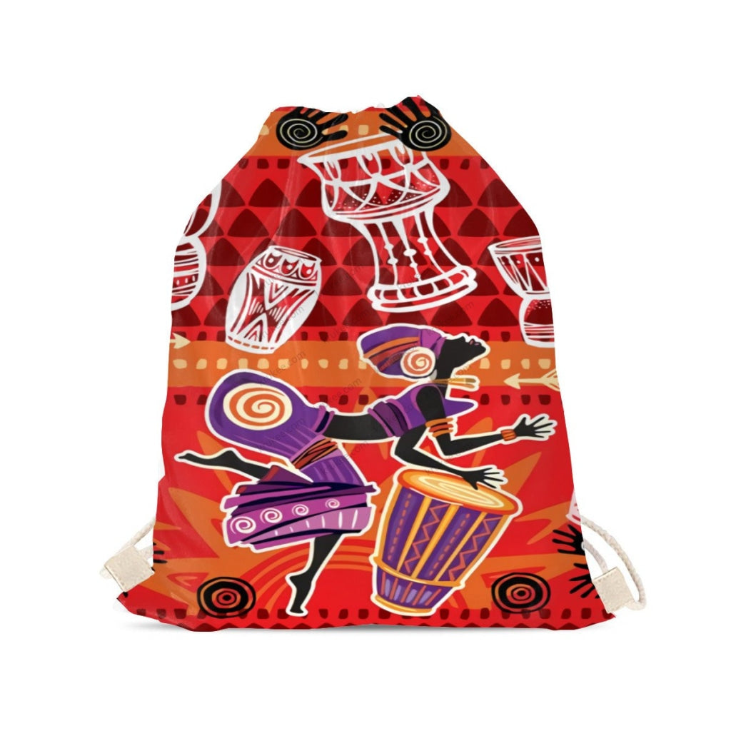 African Artwork Apron - Djembe Girls 2 Drawstring Pocket