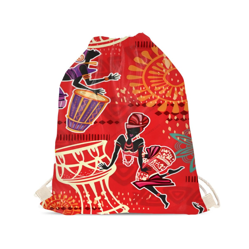 African Artwork Apron - Djembe Girls Drawstring Pocket