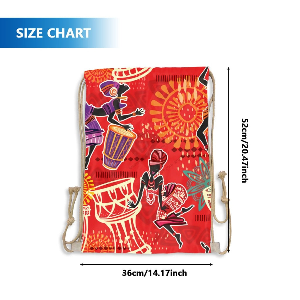 African Artwork Apron - Djembe Girls Drawstring Pocket