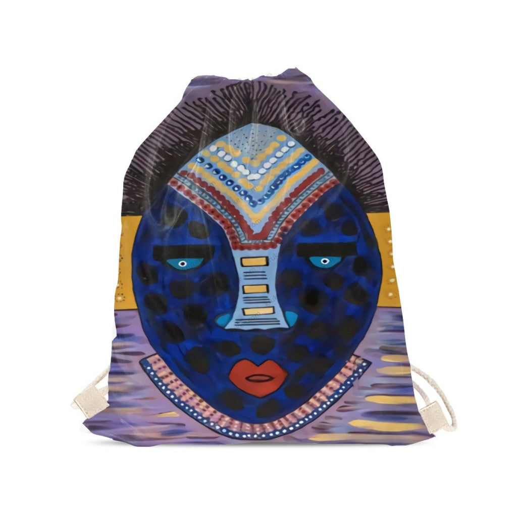 African Artwork Apron - Face Drawstring Pocket