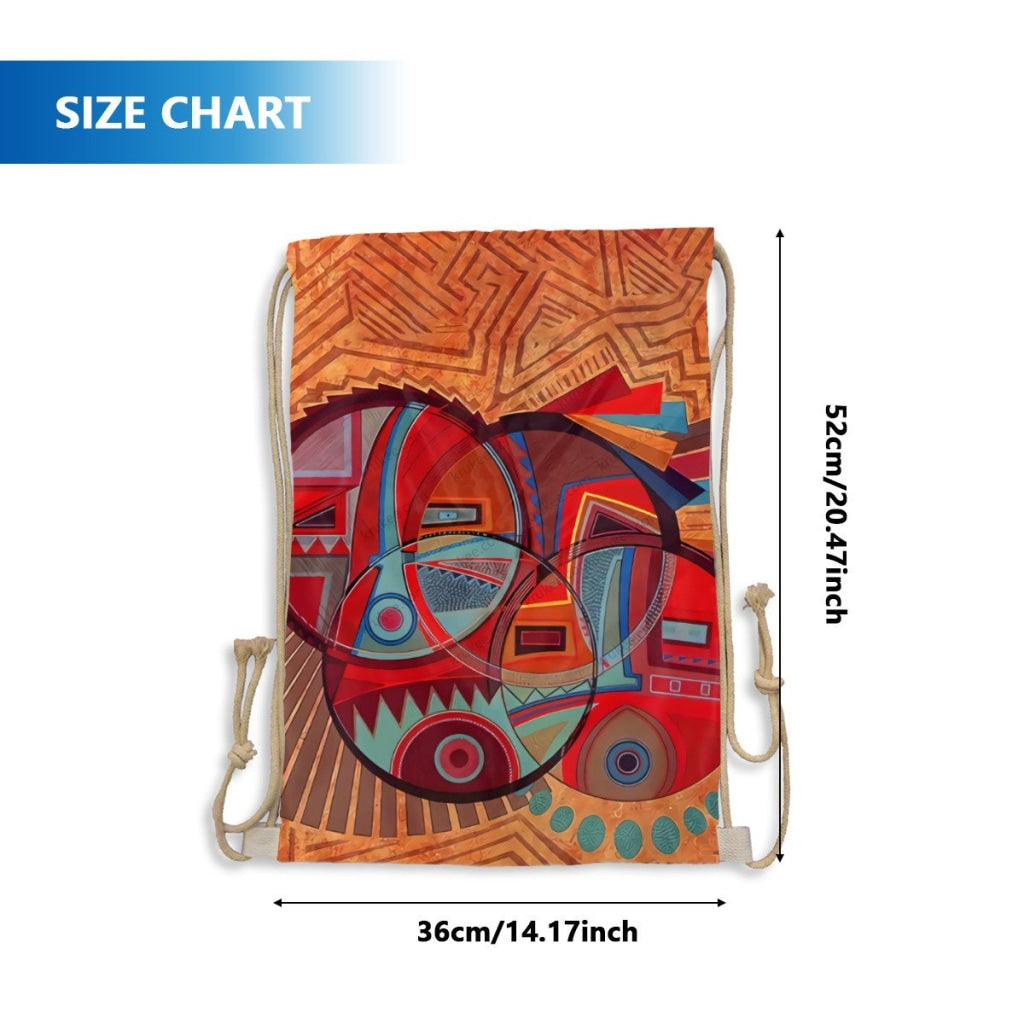 African Artwork Apron - Face 4 Drawstring Pocket