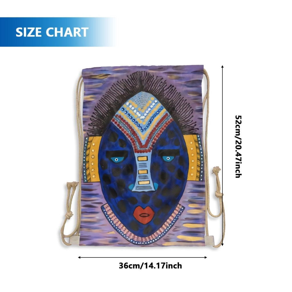 African Artwork Apron - Face Drawstring Pocket