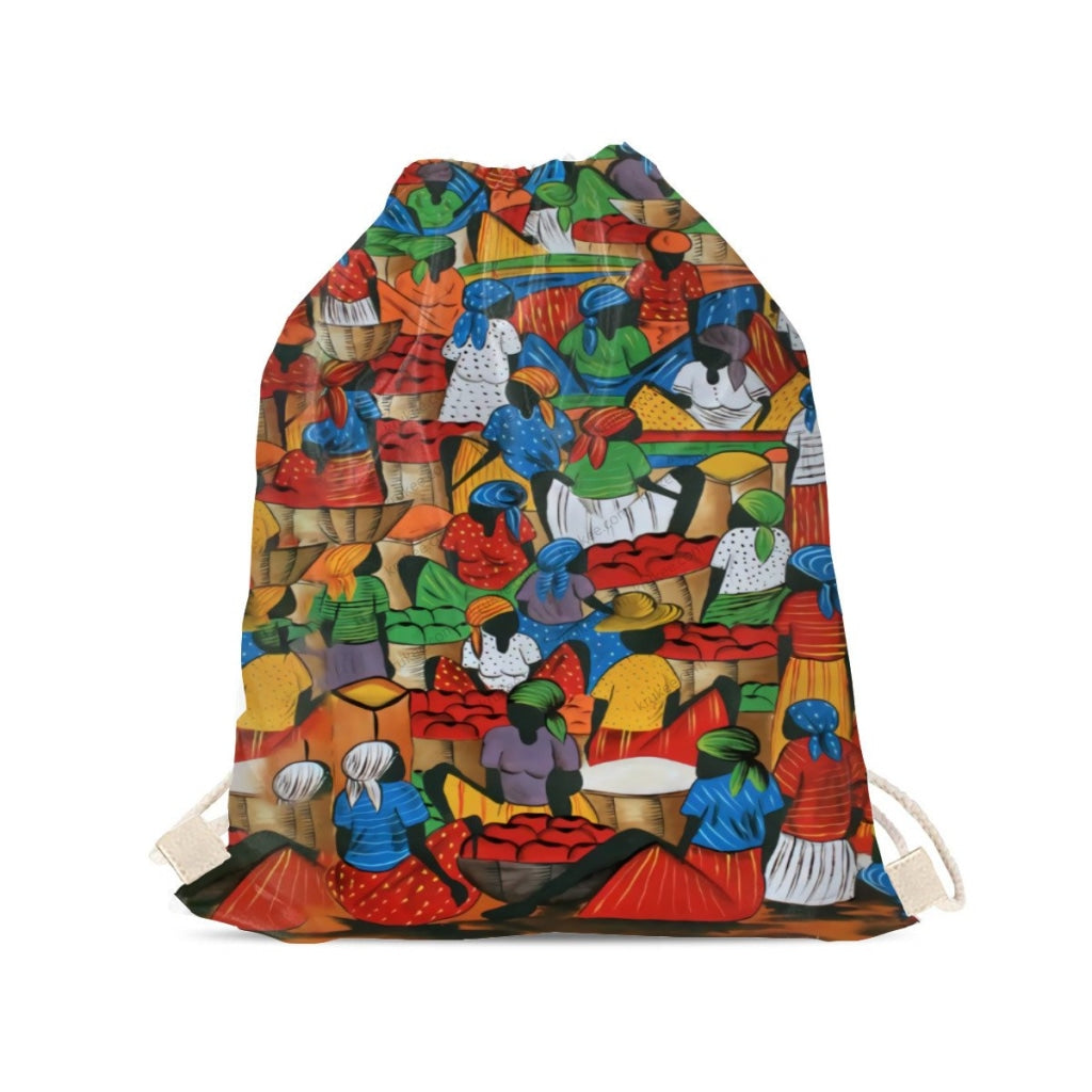 African Artwork Apron - Harvest 5 Drawstring Pocket