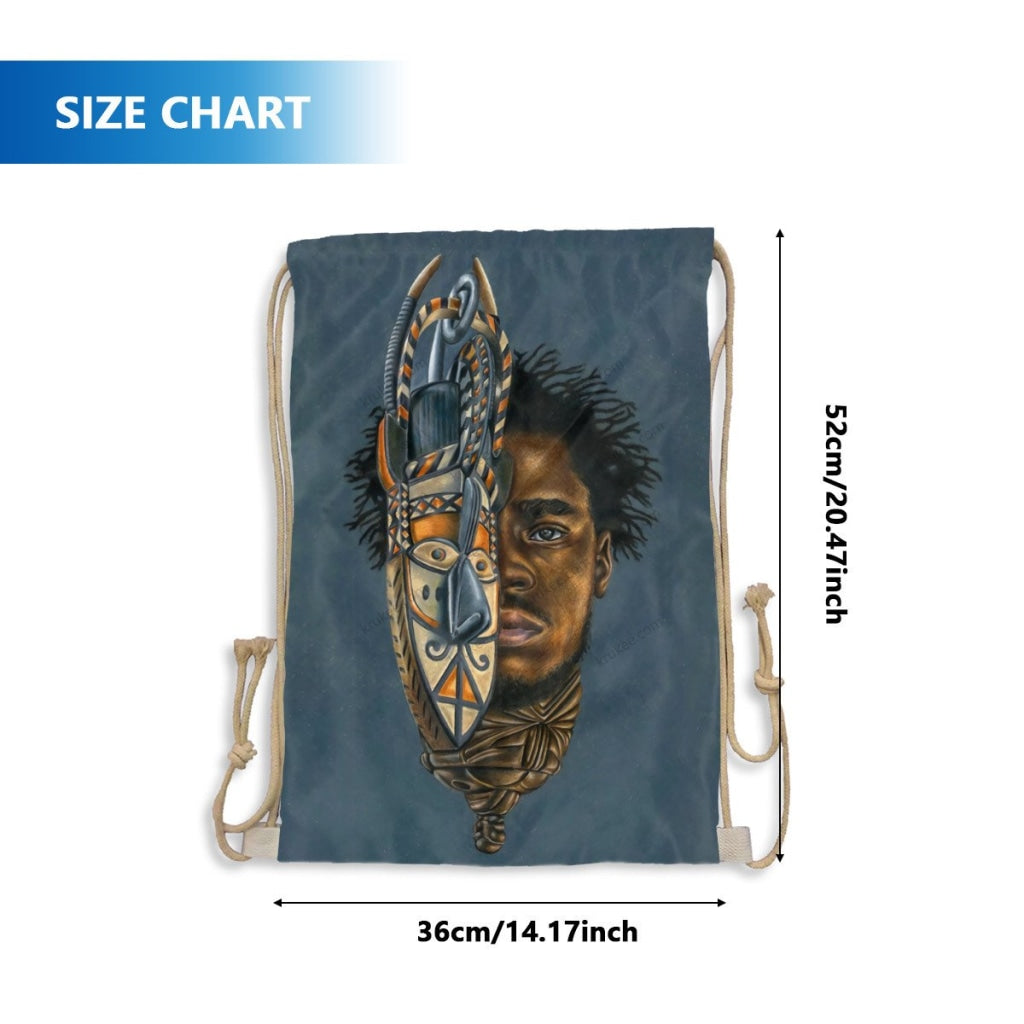 African Artwork Apron - He Drawstring Pocket