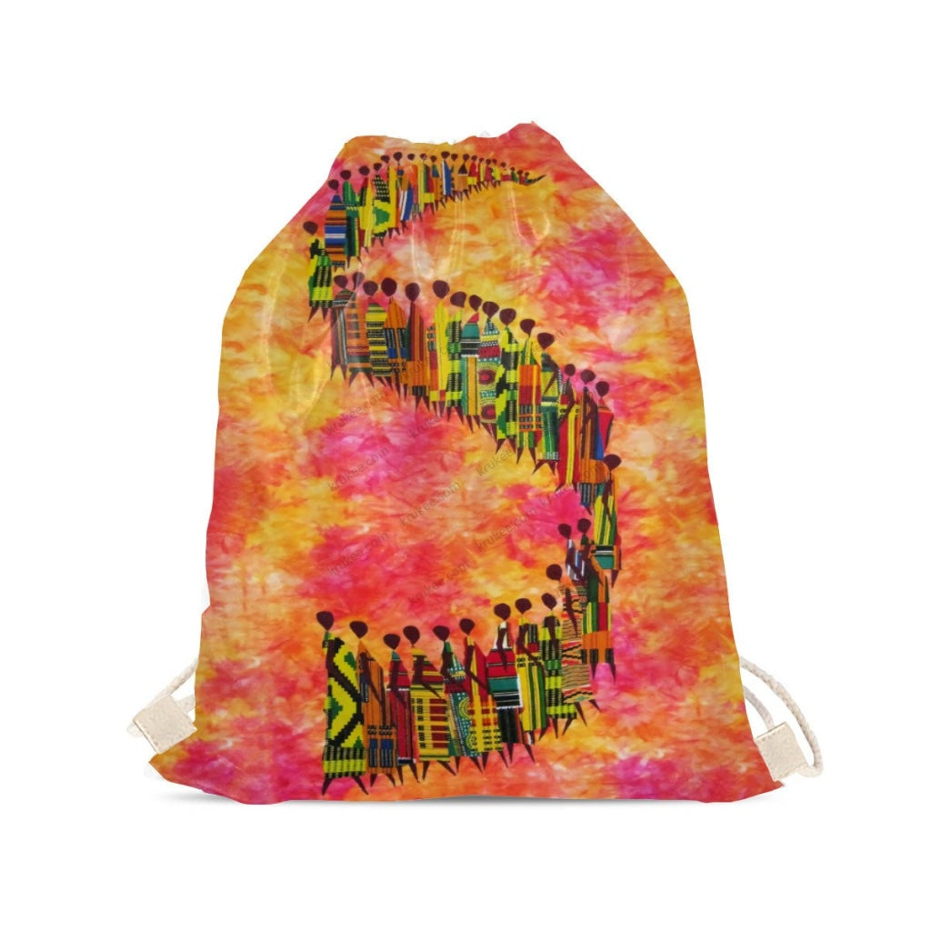 African Artwork Apron - Road Drawstring Pocket