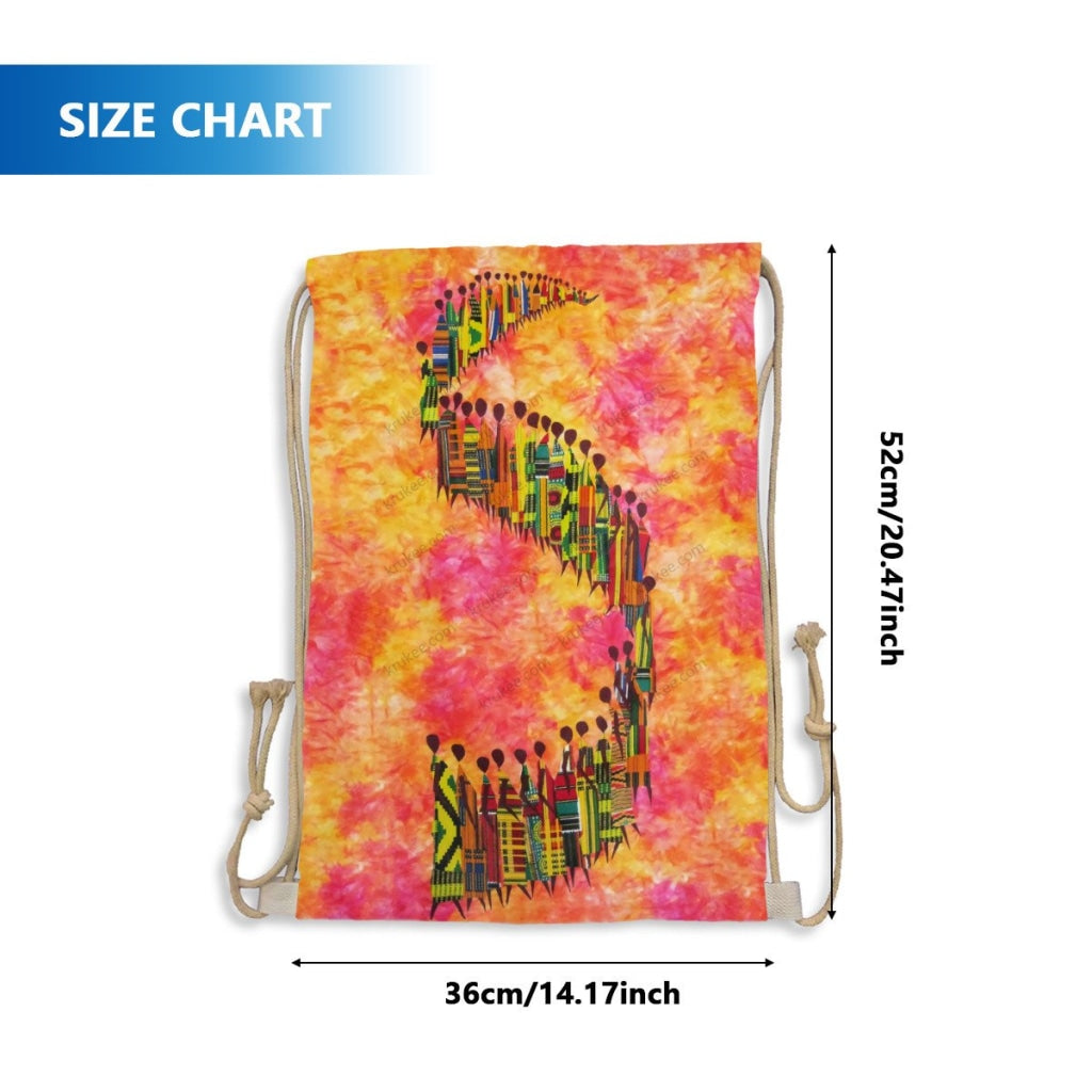 African Artwork Apron - Road Drawstring Pocket