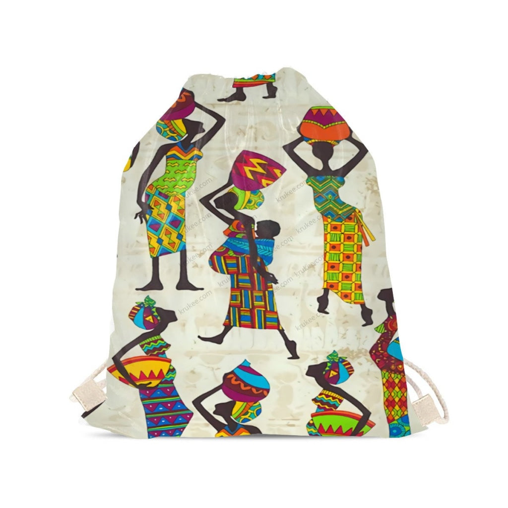 African Artwork Apron - We Drawstring Pocket