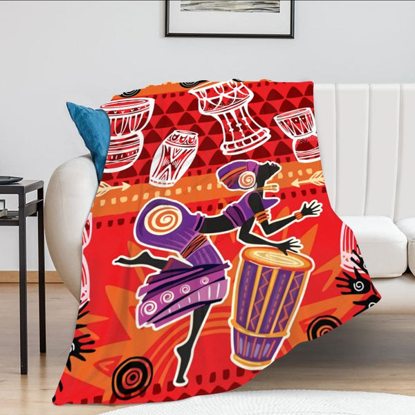 African Artwork Apron - Djembe Girls 2 Fleece Blanket