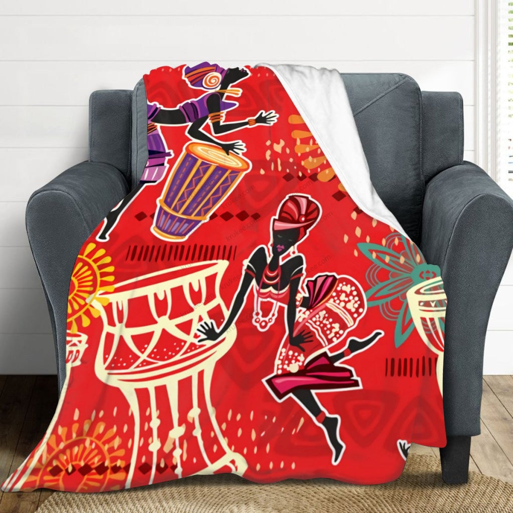 African Artwork Apron - Djembe Girls Fleece Blanket