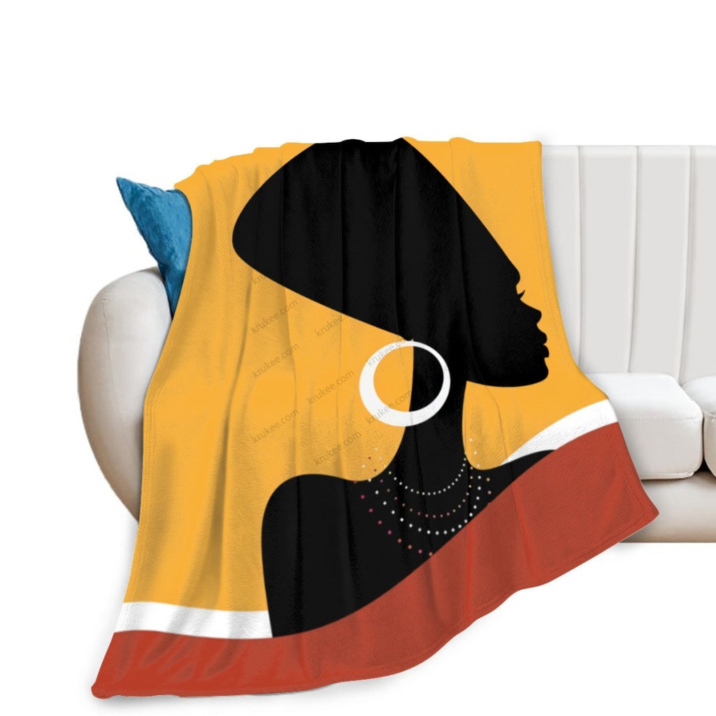 African Artwork Apron - Egyptfleece Blanket White / 40X50 Inch