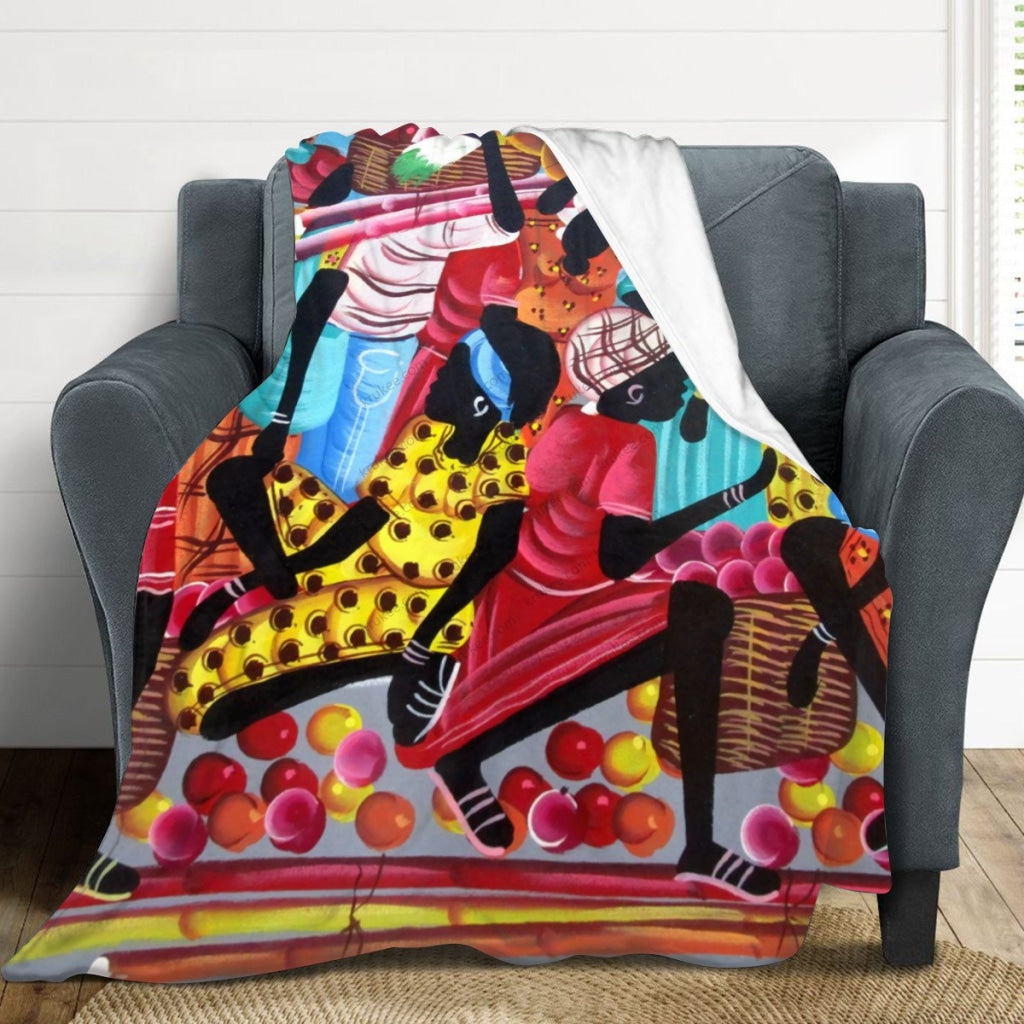 African Artwork Apron - Harvest 10 Fleece Blanket