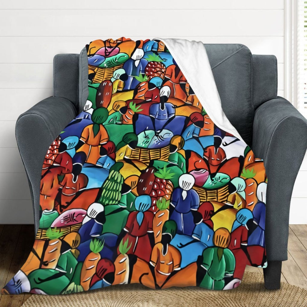 African Artwork Apron - Harvest 2 Fleece Blanket