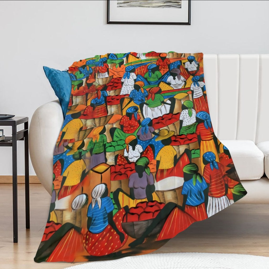 African Artwork Apron - Harvest 5 Fleece Blanket