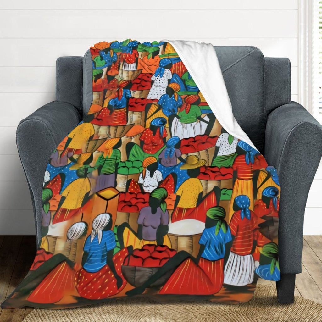 African Artwork Apron - Harvest 5 Fleece Blanket