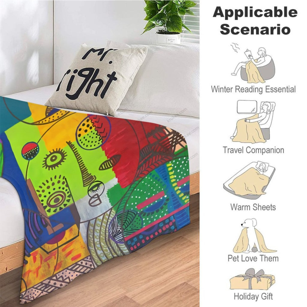 African Artwork Apron - U And Me Fleece Blanket