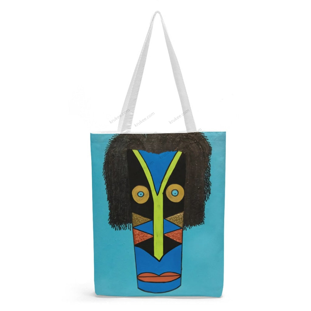 African Artwork Apron - Culture 10 Natural Linen Tote Bag White / S