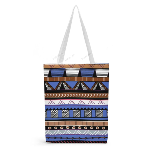 African Artwork Apron - Culture 18 Natural Linen Tote Bag White / S