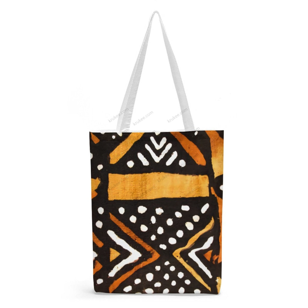 African Artwork Apron - Culture 2 Natural Linen Tote Bag White / S