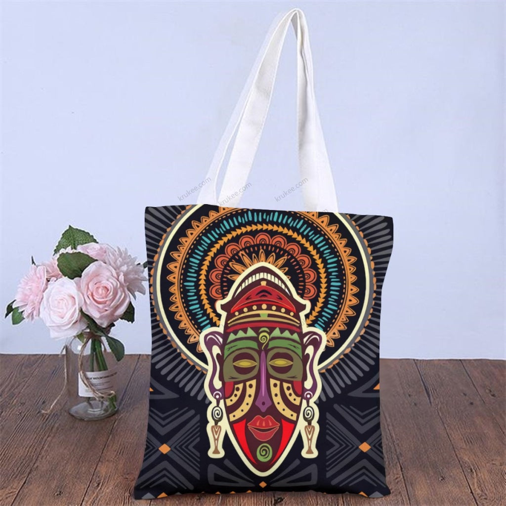 African Artwork Apron - Culture 28 Natural Linen Tote Bag