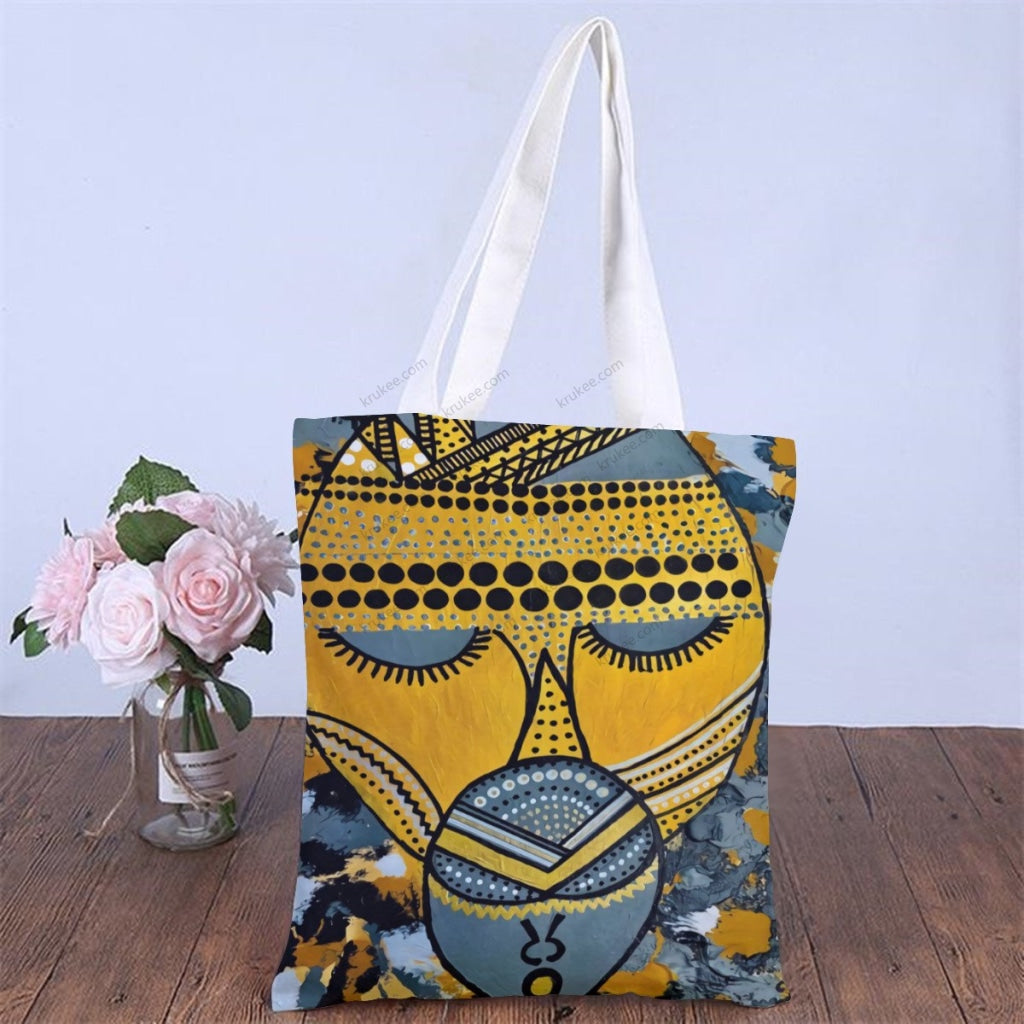 African Artwork Apron - Culture 29 Natural Linen Tote Bag